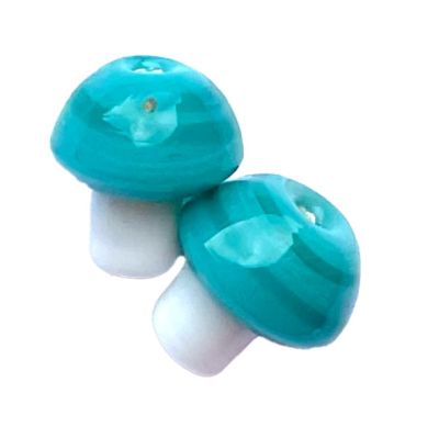 GL6815 12x12mm Teal Mushroom Bead