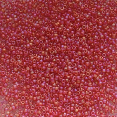 15-0140FR Matte Tr Light Red AB Size 15 Seed Beads