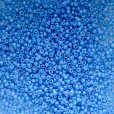 15-0149FR Matte Tr Capri Blue AB Size 15 Seed Beads