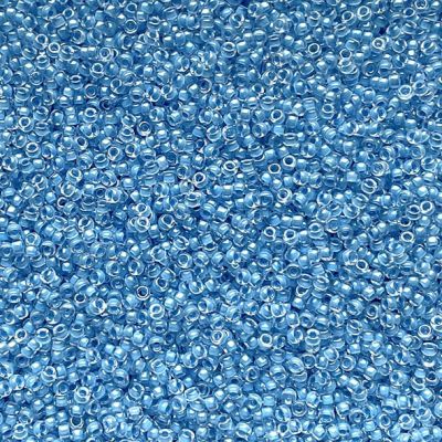15-0221 Sky Blue Lined Crystal Size 15 Seed Beads