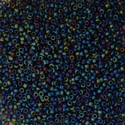 15-0401FR Mat Black AB Size 15 Seed Beads
