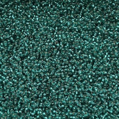 15-2425 Silver Lined Teal Size 15 Seed Beads