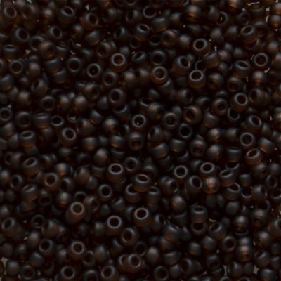 15-0135F Matte Trans Dark Brown Size 15 Seed Beads