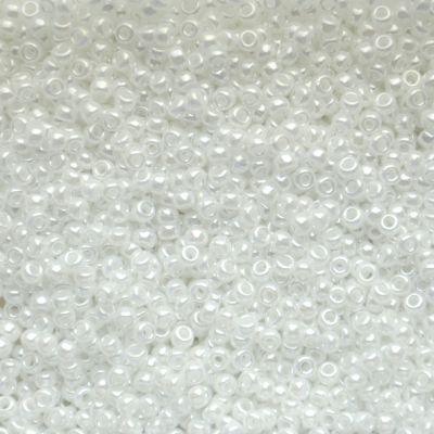 RC8-0528 White Ceylon Size 8 Seed Beads