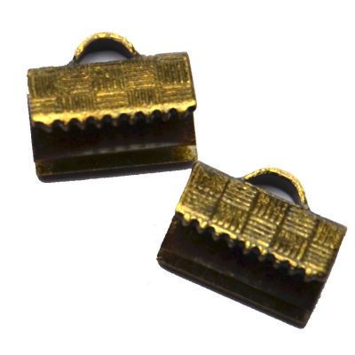 FN036 Burnished Gold Ribbon End Connector