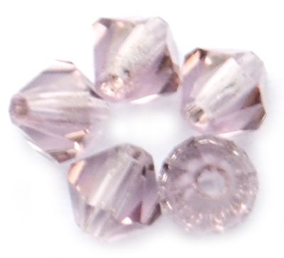 CB412 4mm Light Amethyst Crystal Bicone