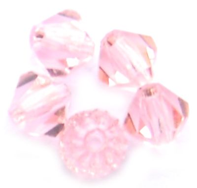 CB416 4mm Light Rose Crystal Bicone