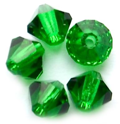 CB423 4mm Emerald Crystal Bicone