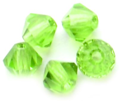 CB424 4mm Peridot Crystal Bicone