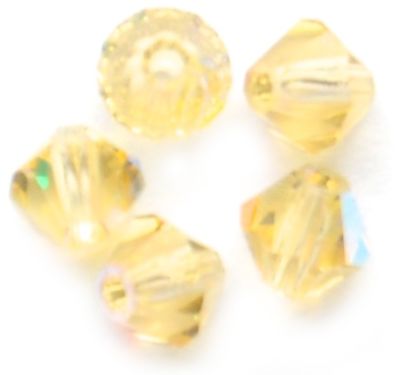 CB435 4mm Light Colorado Topaz AB Crystal Bicone