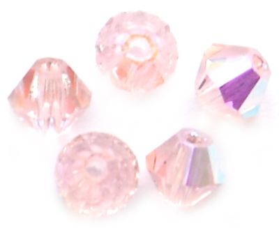 CB440 4mm Light Rose AB Crystal Bicone