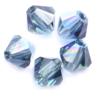 CB443 4mm Montana Sapphire AB Crystal Bicone