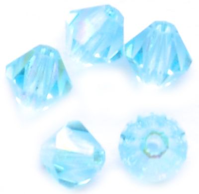 CB444 4mm Aqua AB Crystal Bicone