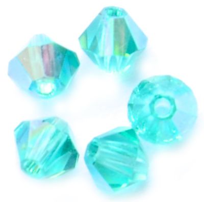CB445 4mm Blue Zircon AB Crystal Bicone