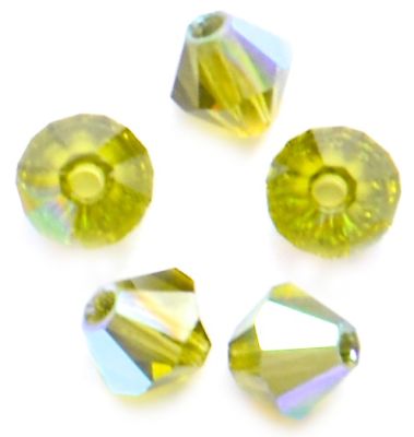 CB447 4mm Olive AB Crystal Bicone