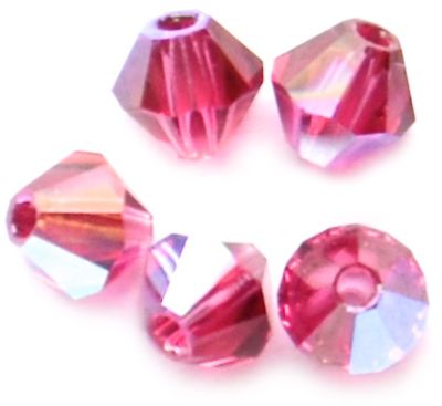 CB460 4mm Fuchsia AB Crystal Bicone