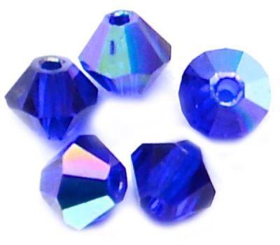 CB465 4mm Cobalt AB Crystal Bicone