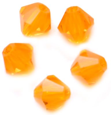 CB466 4mm Orange Crystal Bicone