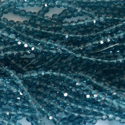 CCR432 4mm Capri Blue Cut Crystal Round