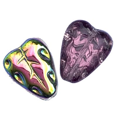 GL1658 12x7mm Purple Vitrial Strawberry Beads