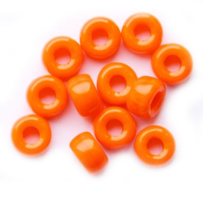 GL3376 6x4mm Opaque Orange Crow Bead