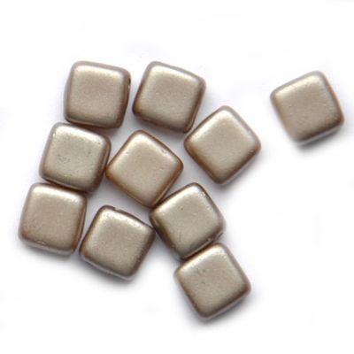 GL5860 Mink Grey Pearl 2 Hole Tile Bead