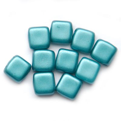 GL5863 Teal Pearl 2 Hole Tile Bead