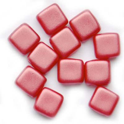 GL5864 Damask Rose Pearl 2 Hole Tile Bead