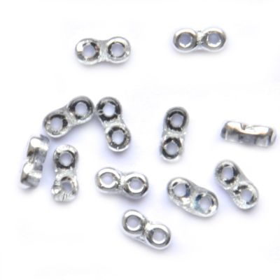 GLx6300 Silver Labrador Infinity Two Hole Spacer Bead