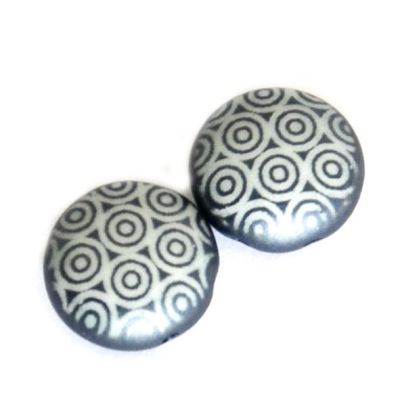 GL6463 12mm Dk Blue Printed Candy Bead