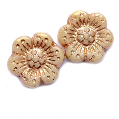 GL6479 12mm Copper on Taupe Flower