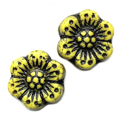 GL6482 12mm Yellow & Black Flower