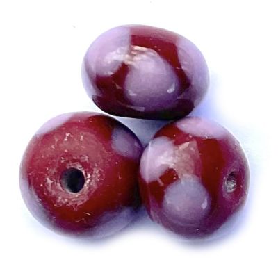 GL6747 Pink on Ruby Rondelle Bead