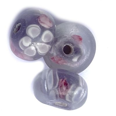 GL6753 Pastel Flower Rondelle Bead