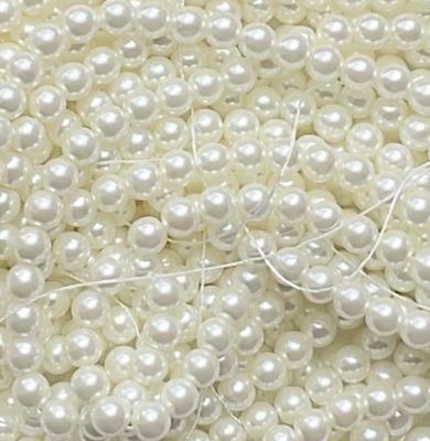 GP621 6mm Natural White Glass Pearls