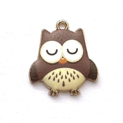 MB1009 Sleeping Brown Owl Charm