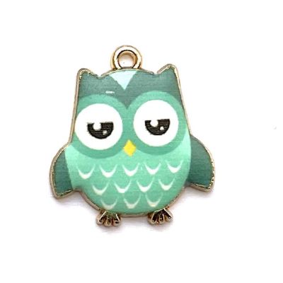 MB1013 Thinking Jade Owl Charm