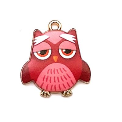 MB1015 Tired Pink Owl Charm