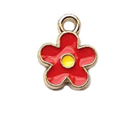 MB1032 Red Enamel Flower Pendant