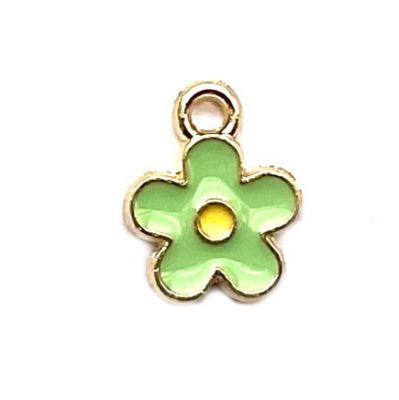MB1037 Soft Green Enamel Flower Pendant
