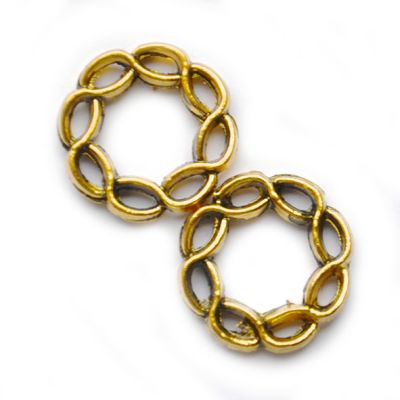 MB960 Ant Gold Rope Wreath Charm