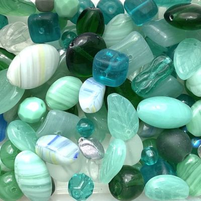 MX048 Teal Pressed Glass Mix