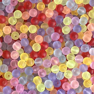 PB400 30 Asst Frost Acrylic 10mm Beads