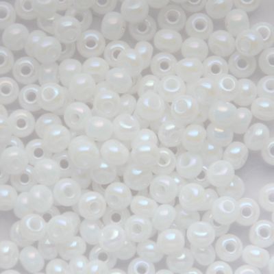 RC072 Alabaster AB Size 6 Seed Beads
