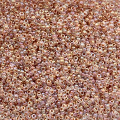 RC11-0275 Dk Peach Ld Crystal AB Size 11 Seed Beads