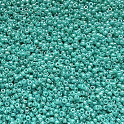RC11-0481 Op Turquoise Green Size 11 Seed Beads