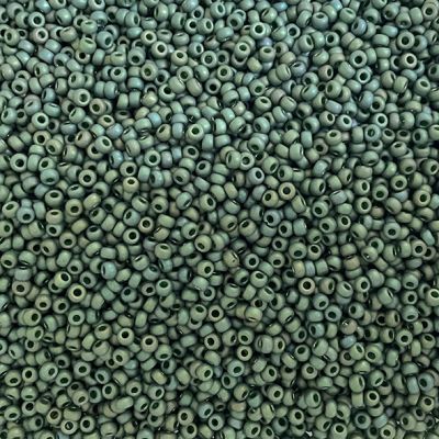 RC11-2031 Mat Met Sage Green Lustre Size 11 Seed Beads