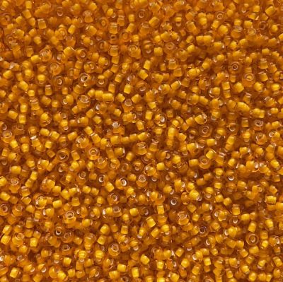 RC1124 Marigold w White Lining size 10 seed bead