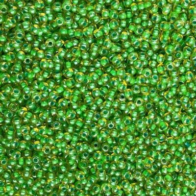 RC688 Green Lined Topaz Size 10 Seed Beads