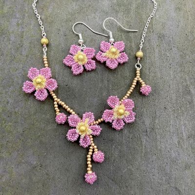 Sakura Necklace & Earrings Kit